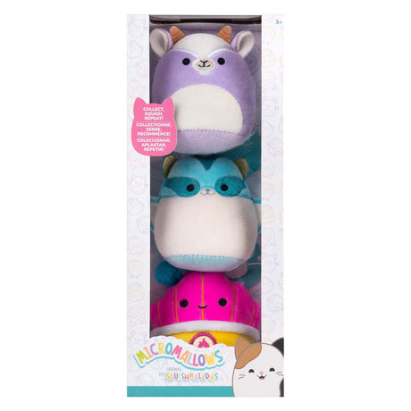 Squishmallows krammeplys - micromallows tia, mariska, louden - 3 stk.