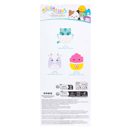 Squishmallows krammeplys - micromallows tia, mariska, louden - 3 stk.