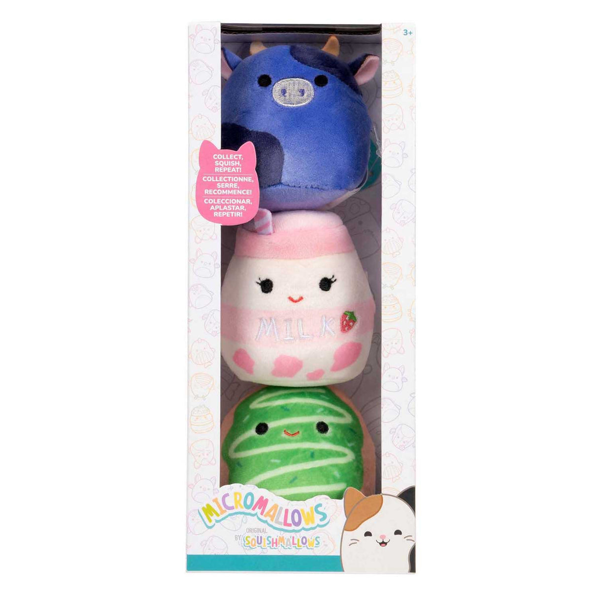 Squishmallows plys kæletøjssæt micromallows 3-delt samlerfigur.
