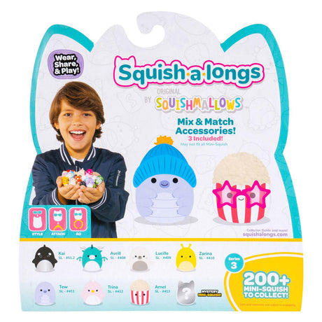 Jazwares squishmallows - squish-a-longs legetøjsfigurer style 2 - 8 stk.