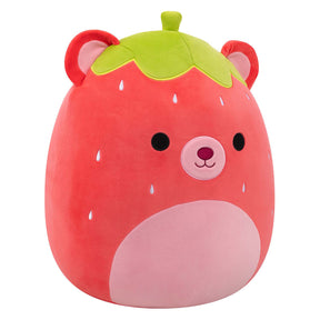 Jazwares squishmallows krammeplys - romeo den røde bjørn jordbær - 40 cm