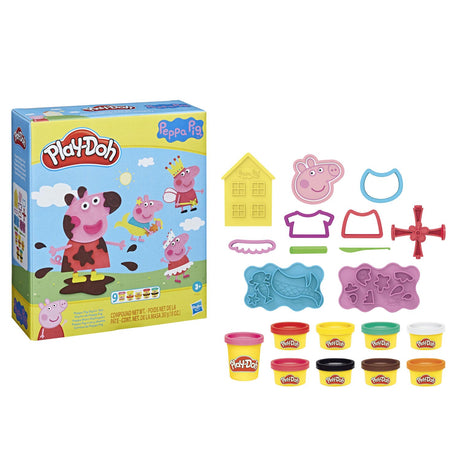 Play-doh peppa pig styling legesæt - modellervoks - inklusive 9 potter