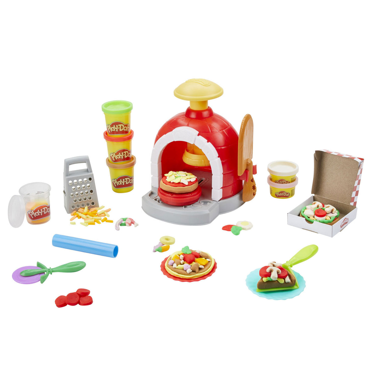 Play-doh pizzaovn legesæt - modellervoks - inklusiv 6 gryder - håndværk til børn