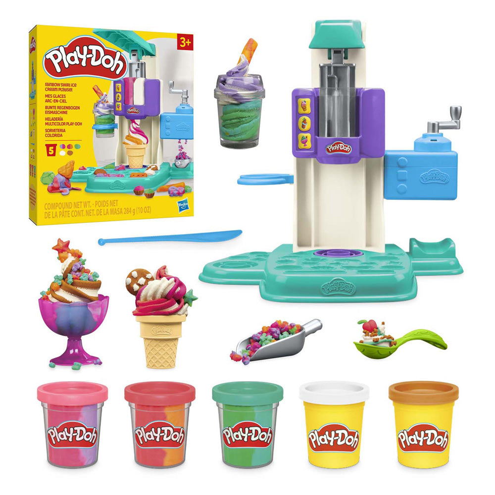 Play-doh rainbow softice legesæt - 5 lerpotter