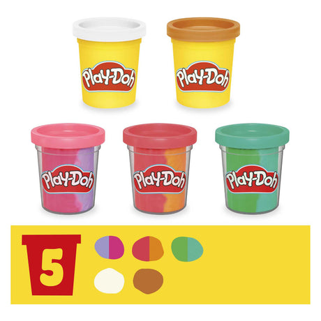 Play-doh rainbow softice legesæt - 5 lerpotter