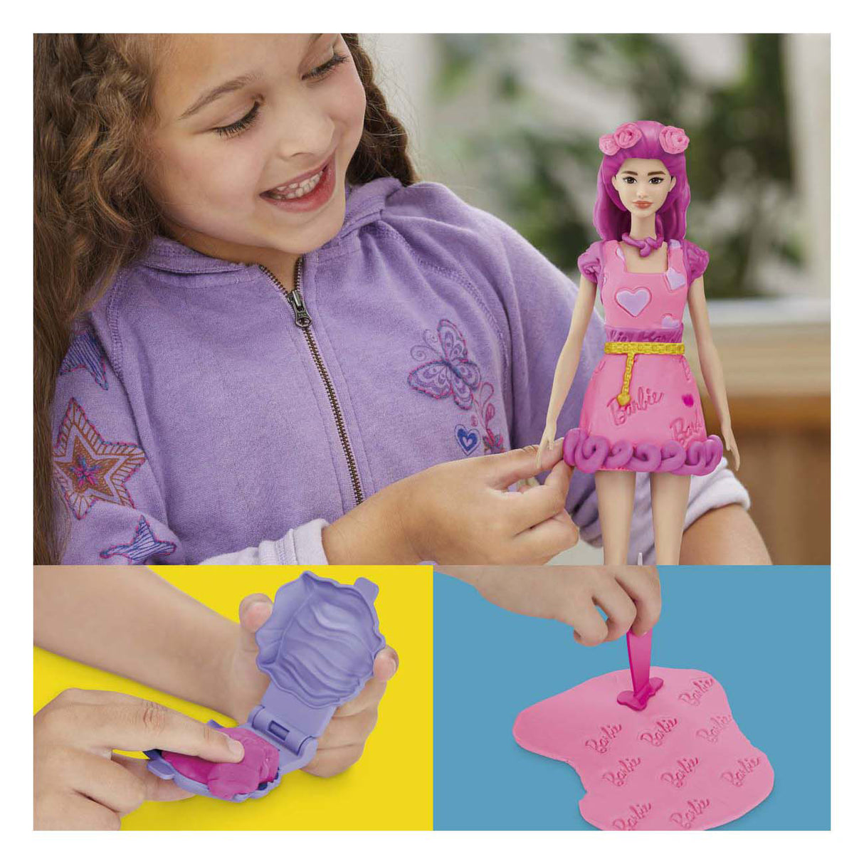 Play-doh sæt af Barbie dukke hjerter og hår - modellervoks