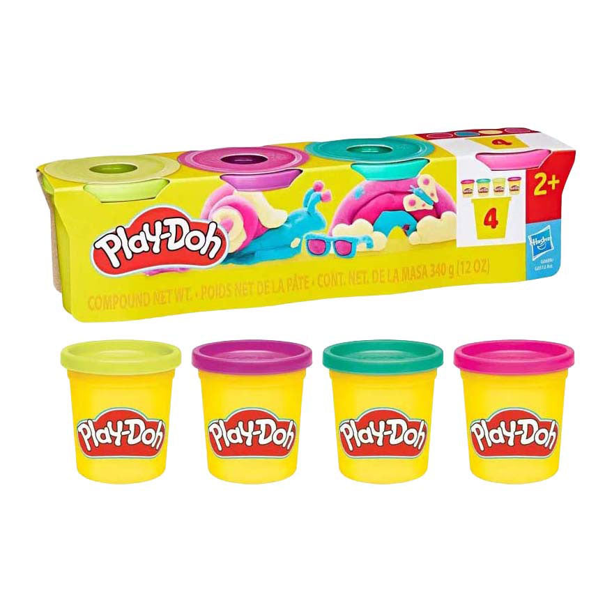 Play-doh livlige farver 4-pak ny | 4 stk