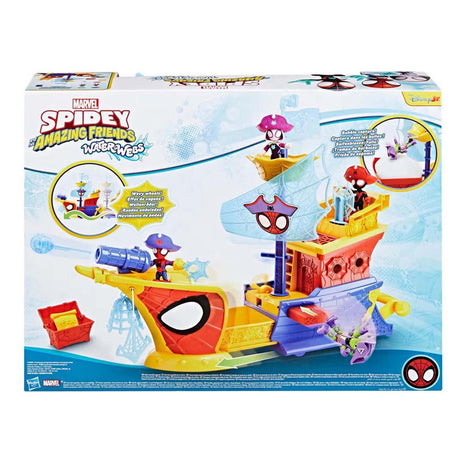 Hasbro spidey water-webs ahoy piratskib med bobler - inkl. boble blæser