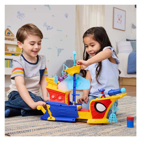 Hasbro spidey water-webs ahoy piratskib med bobler - inkl. boble blæser