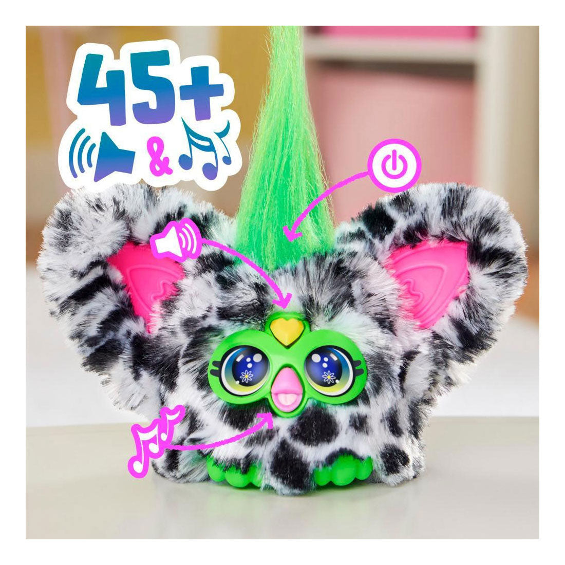 Hasbro furby furblets moo-boo interaktivt plyslegetøj