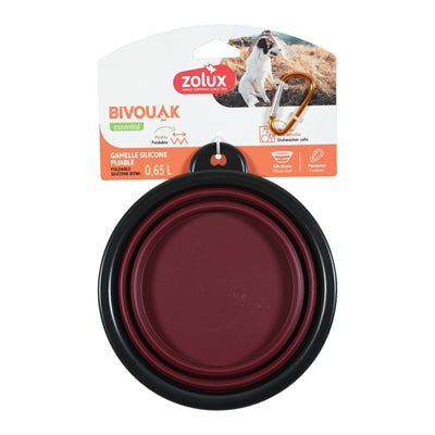 Zolux BVK foldbar silikone madskål rød