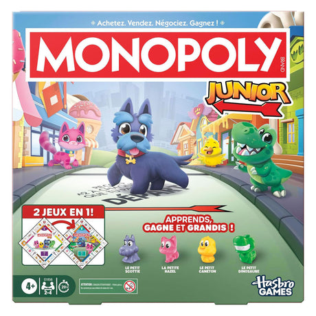 Monopol junior brætspil - 2 spil i 1 - fransk udgave