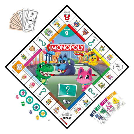 Monopol junior brætspil - 2 spil i 1 - fransk udgave