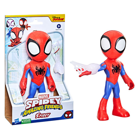 Spidey og hans fantastiske venner undrer sig over den store spidey-spillende figur