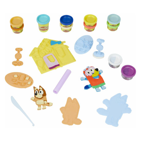 Play-doh legesæt blåt klædt op med 11 potter med modeller