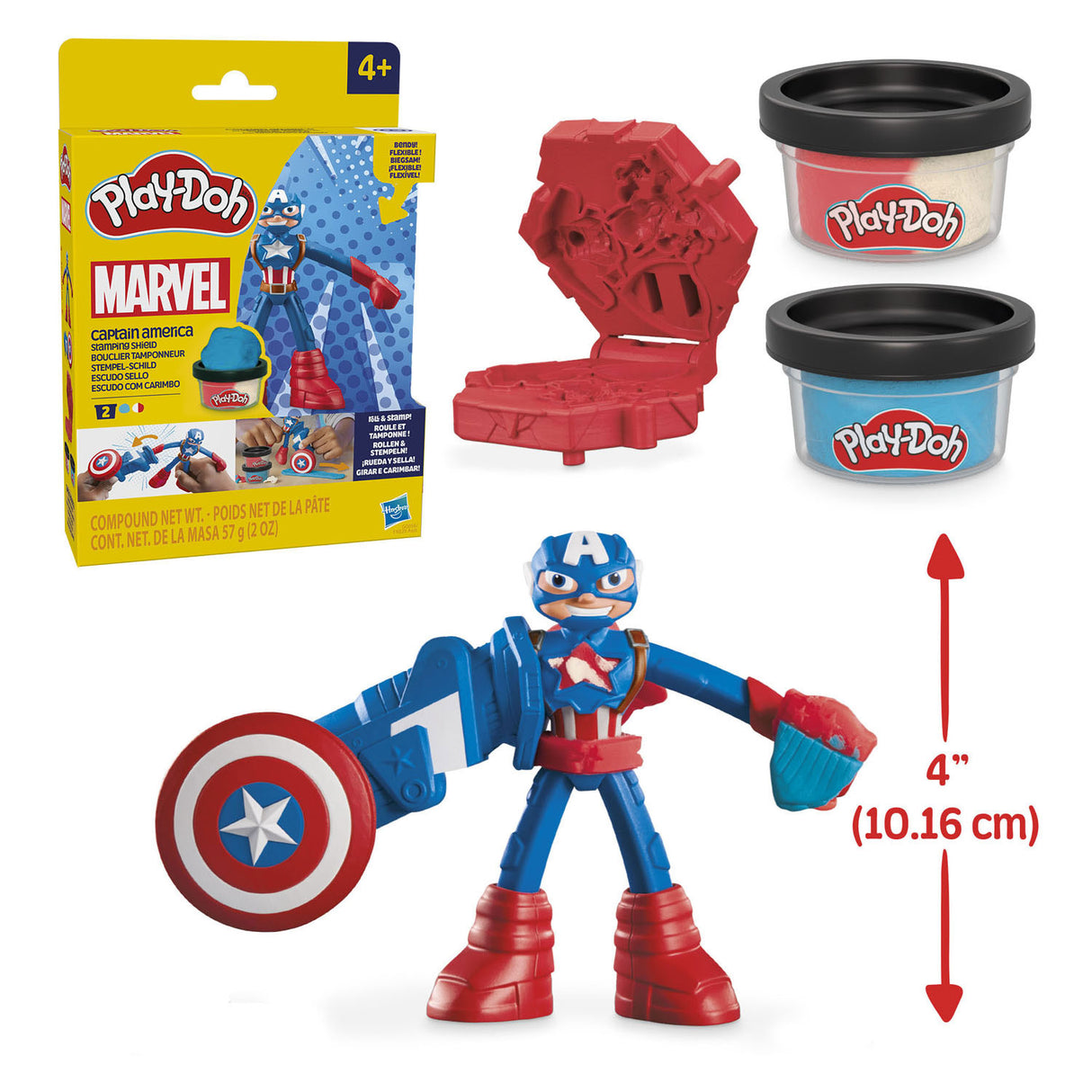 Play-doh marvel kaptajn amerika frimærkeskjold - modellervoks
