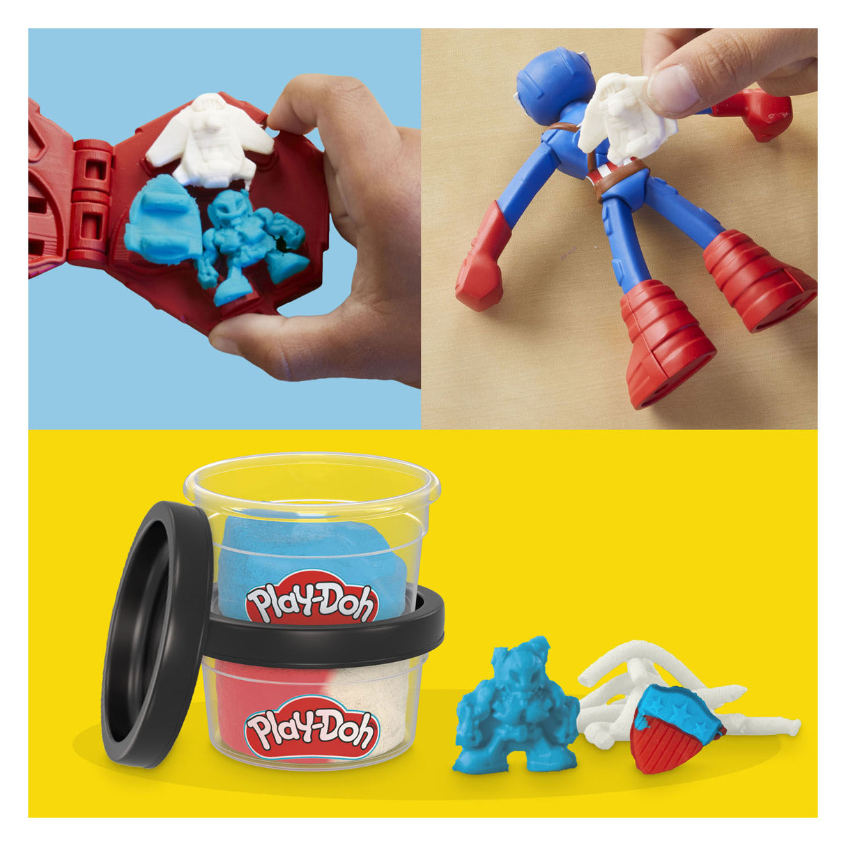 Play-doh marvel kaptajn amerika frimærkeskjold - modellervoks