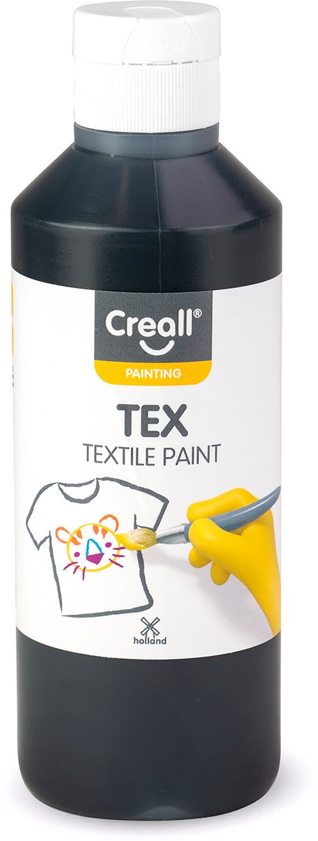 Creall tekstilmaling sort, 250ml