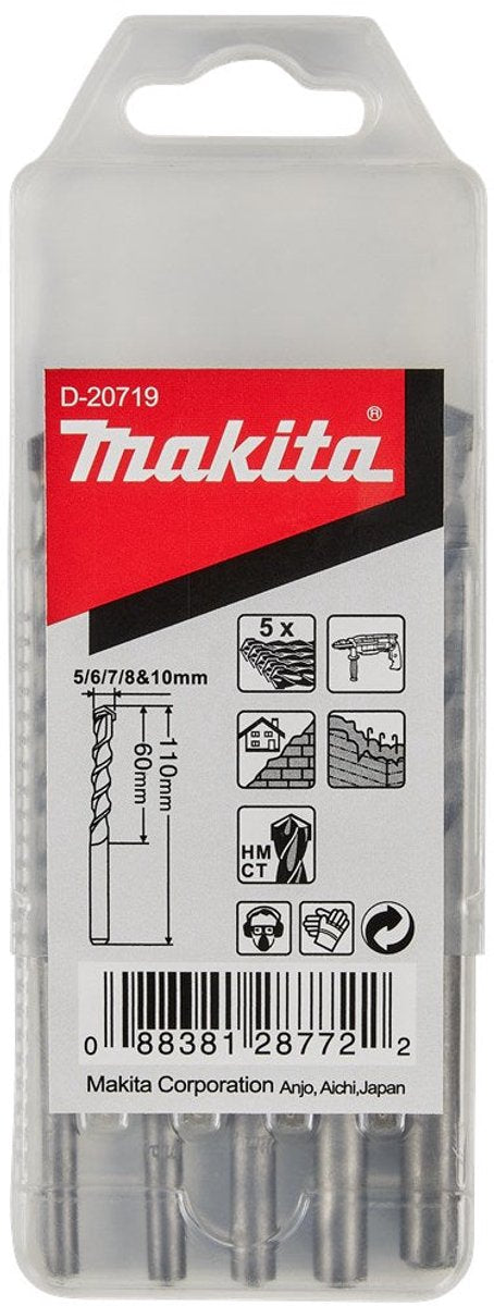 Makita 5-delt murboresæt 5 6 7 8 10mm - d-20719