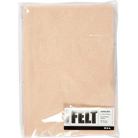 Creativ virksomhed https: www.cchobby.nl hobbyfelt-a4-ark-210x297-mm-tykkelse-1-5-2-mm-lys-beige-10-ark-1-kasse