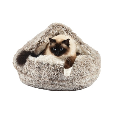 Croci kattekurv iglo meleret beige hvid