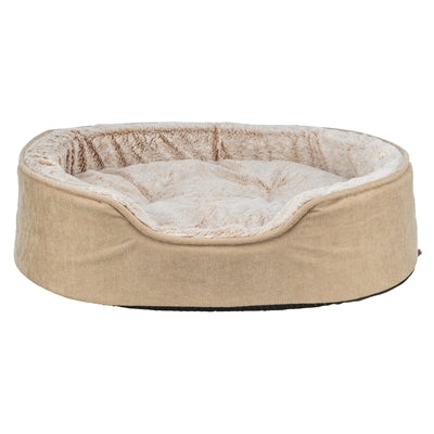 Trixie vital hundeseng lino blød oval beige creme