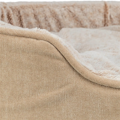 Trixie vital hundeseng lino blød oval beige creme