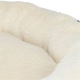 Trixie hundeseng leo blød rund plys creme leopardprint