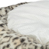 Trixie hundeseng leo blød rund plys creme leopardprint