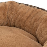 Trixie hundeseng leo blød rund plys brun leopardprint
