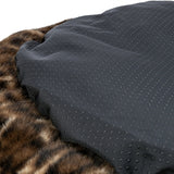 Trixie hundeseng leo blød rund plys brun leopardprint