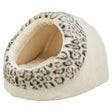 Trixie katteseng iglo leo blød plys creme leopardprint