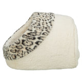 Trixie katteseng iglo leo blød plys creme leopardprint