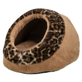 Trixie katteseng iglo leo blødt plys brunt leopardprint