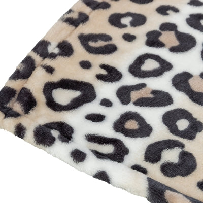 Trixie hundetæppe leo blød plys creme leopardprint