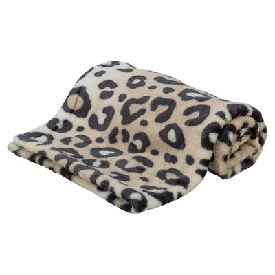 Trixie hundetæppe leo blød plys creme leopardprint