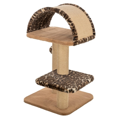 Trixie kradsestolpe Leo leopardprint køje med sløjfe brun
