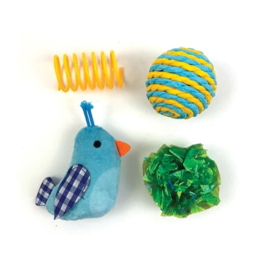 Happy pet tabby patch bird multipack blå