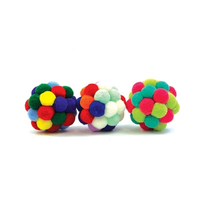 Happy pet tabby patch pom pom ball assorteret
