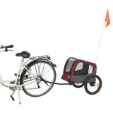 Trixie hundecykeltrailer grå rød