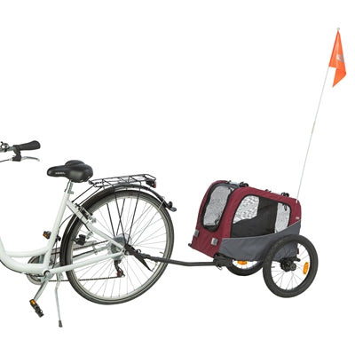 Trixie hundecykeltrailer grå rød