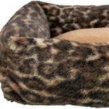 Trixie hundeseng Leo kantet leopardprint brun