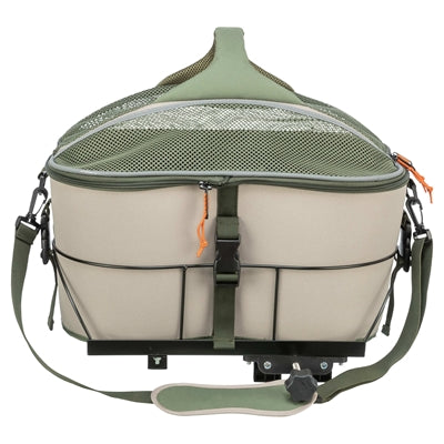 Trixie fietsmand voor bagagedrager polyester olijfgroen beige