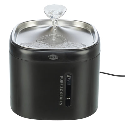 Trixie drinkfontein aqua pure kunststof rvs zwart