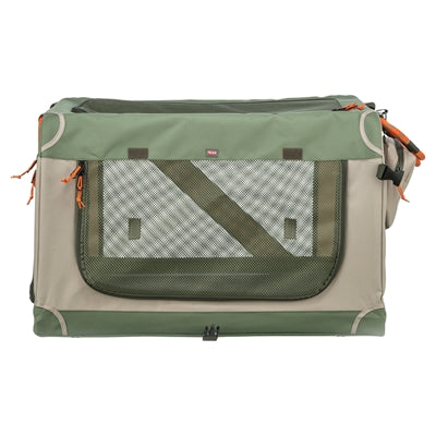 Trixie kennel behagelig bænk stof rejsekurv olivengrøn beige