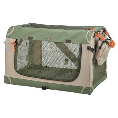 Trixie kennel behagelig bænk stof rejsekurv olivengrøn beige