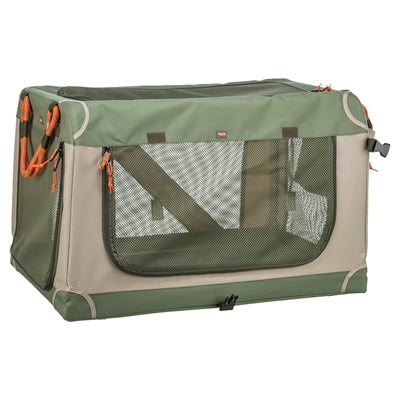 Trixie kennel behagelig bænk stof rejsekurv olivengrøn beige