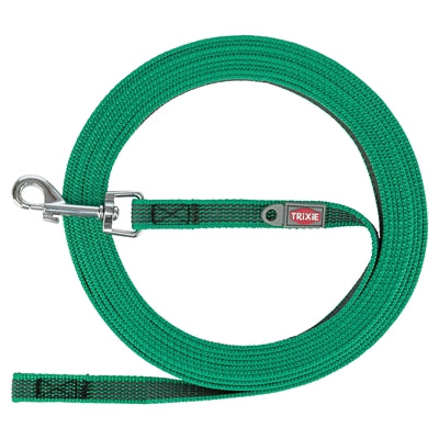 Trixie sleeplijn met rubber bekleed zonder handlus groen