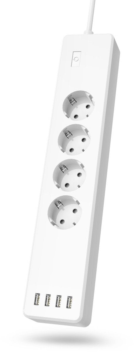 Hama smart strømskinne - 4-vejs - 1,7 m kabel - 4x USB-A - hvid