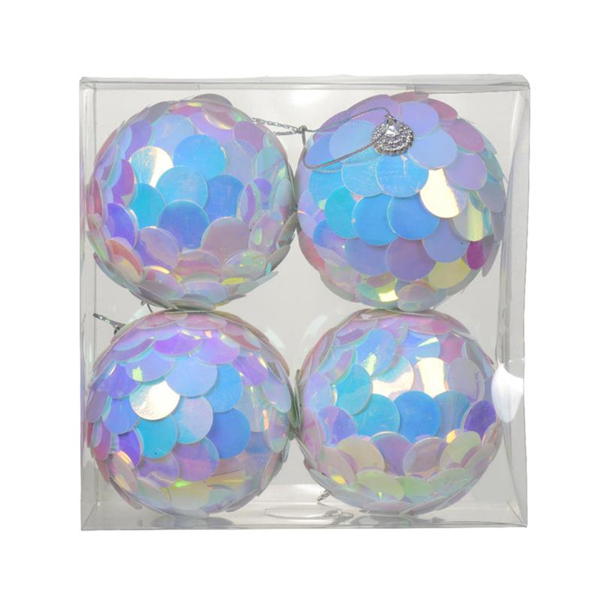 Decoris julekuglepailletter iriserende 8cm 4 stk